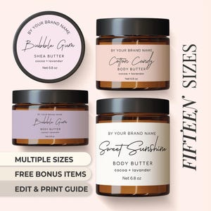 Body Butter Label For Jar Label QR Code Jar Label Template Jar Sugar Scrub Label Jar Printable Custom Label Body Scrub Label Canva Sticker