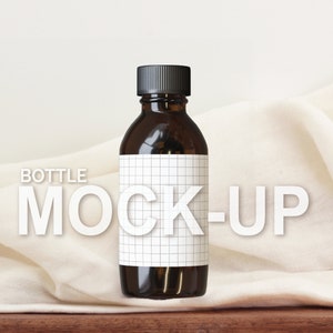 Bottle Label Mockup Bottle Label Mock Up Essential Oil Bottle Mock-up Amber Bottle Mockup Bottle Cap Mockup Minimalist Bottle Mockup Label