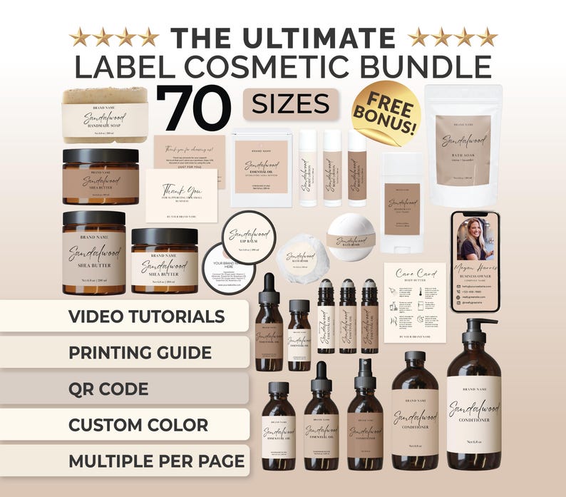 Body Butter Product Label Cosmetic Business DIY Skincare Label