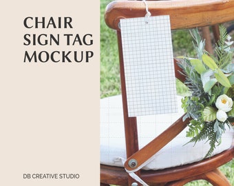 Wedding Chair Tag Mockup Chair Sign Editable Chair Tag PSD Chair Tag Mockup JPG Rustic Chair Tag Photo Elegant Chair Photo Mockup Wedding