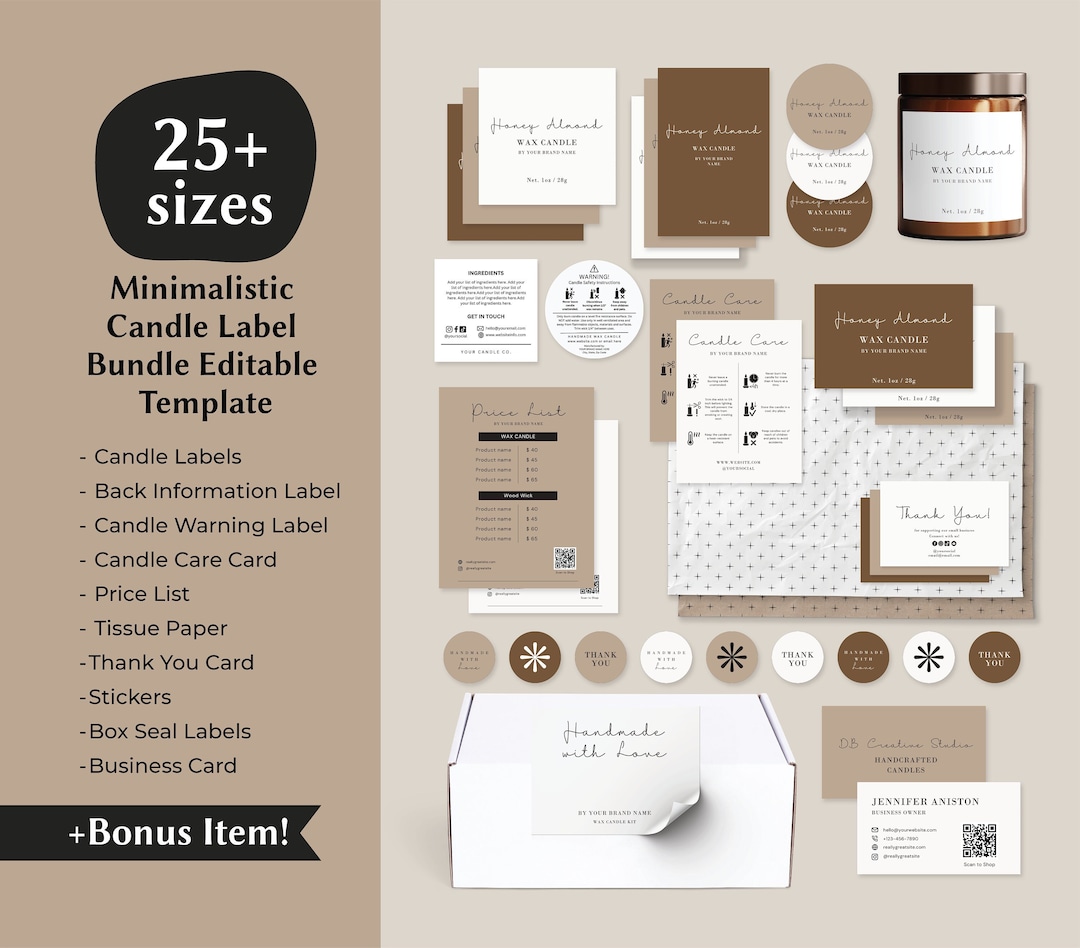 Candle Branding Kit Template Candle Making Kit Candle Label Template ...