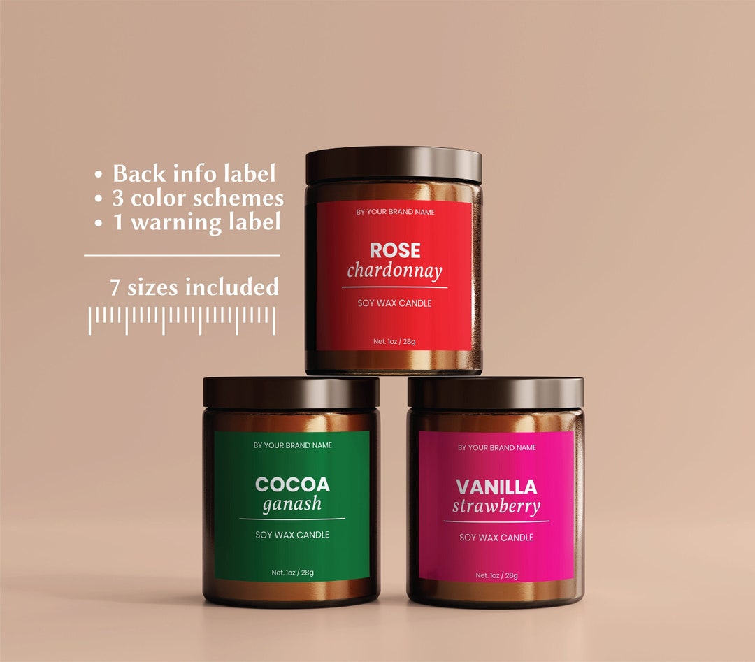 Candle Label Template Canva Candle Template Label Candle Etsy