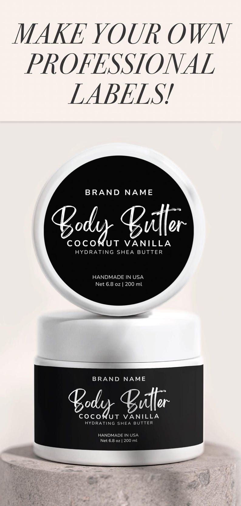 Body Butter Label Template Product Label for Body Scrub Label for Jar
