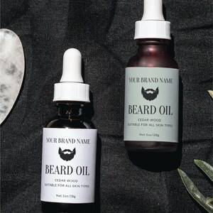 Beard Oil Bottle Label Printable Bottle Sticker Essential Oil Bottle Label 4oz