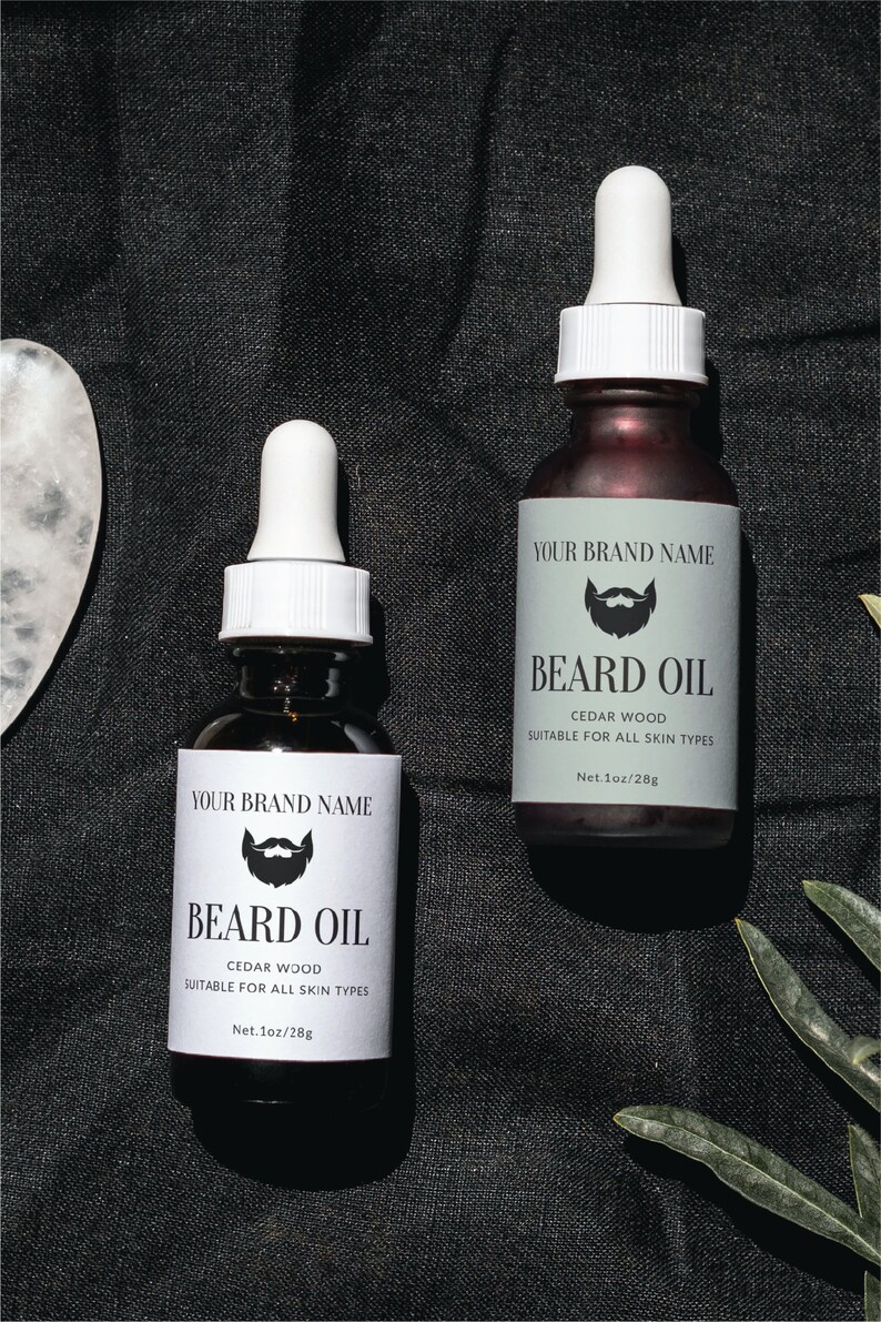 Beard Oil Bottle Label Printable Bottle Sticker Essential Oil Bottle Label 4oz