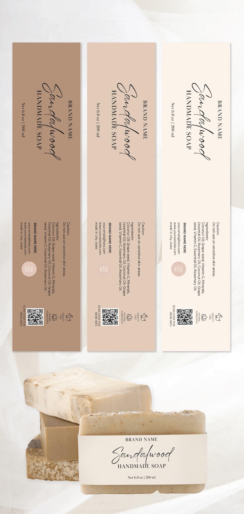 Custom Soap Label Template Soap Belly Band Soap Wrap Around Spa Soap Bar