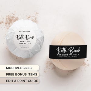 Bath Bomb Label Bath Bomb Sticker Bathbomb Label Template Bath Bomb Band Label Bathbomb Wrapped Label Ingredient List Sticker Black Label