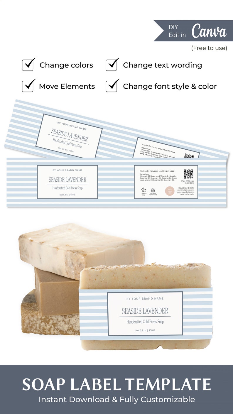 Soap Label Template Soap Label Canva Soap Label Editable Soap Packaging ...