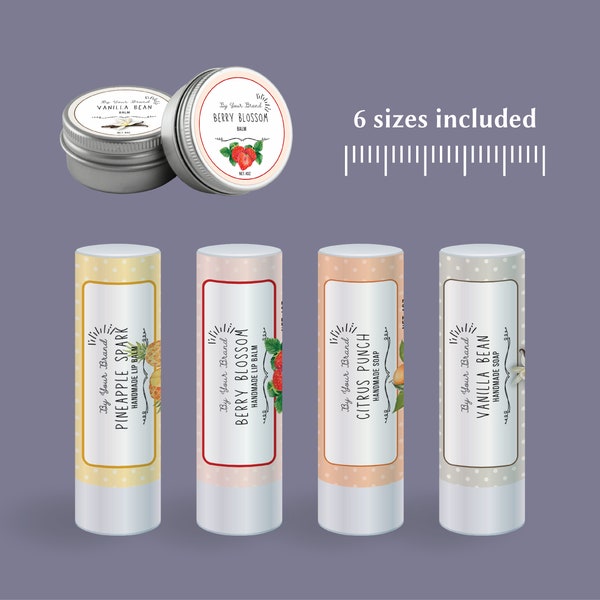 Lippenbalsam Label Vorlage Lippenbalsam Aufkleber Lippenpeeling Label Lipgloss Aufkleber Canva Lipgloss Label Vorlage Hautpflege Balsam Runder Aufkleber