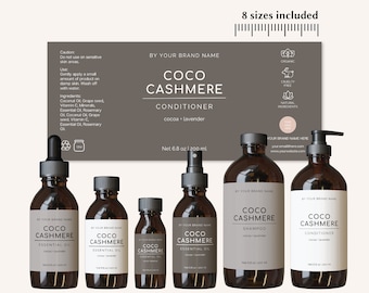 Minimalistic Essential Oil Label Template Minimalistic Bottle Sticker Essential Oil Bottle Label Custom Oil Bottle Label Shampoo Canva Label