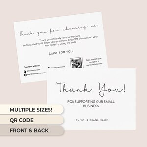 Minimalistic Thank You Card DIY Marketing Card Template Thank You Insert Card Thank You Packaging Card Product Package Insert DIY Thank You