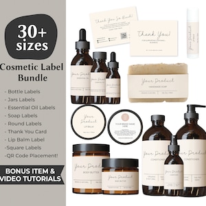 Product Label Template Editable Cosmetic Label Canva SkinCare Label Essential Oil Label Canva Soap Label Template Lip Balm Label Skin Care