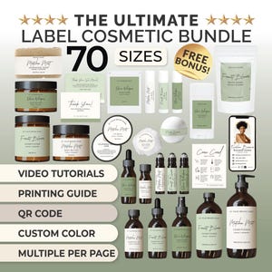 Cosmetic Label Template for Skin Care Natural Products Cosmetic Label Bundle Canva Body Care Labels Product Label Template for Cosmetic DIY