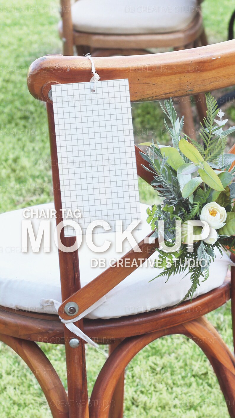 Wedding Chair Tag Mockup Chair Sign Editable Chair Tag PSD Chair Tag ...