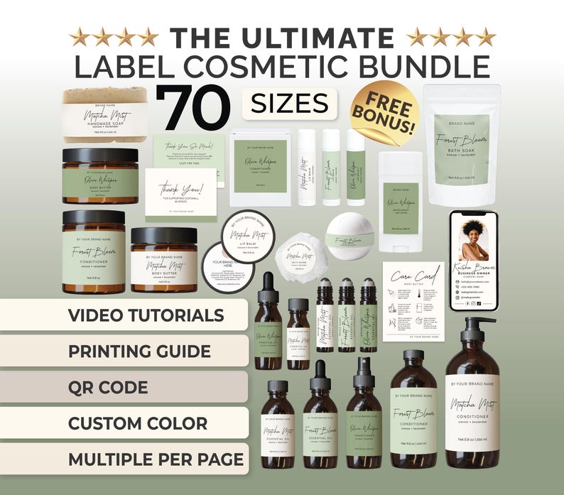 Body Butter Product Label Cosmetic Business DIY Skincare Label