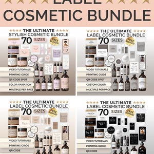 Editable Cosmetic Label Templates Cosmetic Bundle Label Custom Product Label
