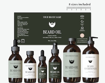 Beard Balm Label Template Beard Balm Bottle Label Template Beard Oil Bottle Label Printable Bottle Sticker Essential Oil Bottle Label 4oz