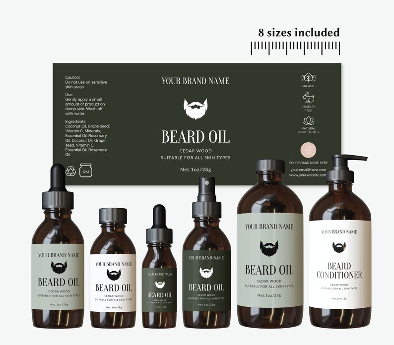 Beard Balm Label Template Beard Balm Bottle Label Template Beard Oil