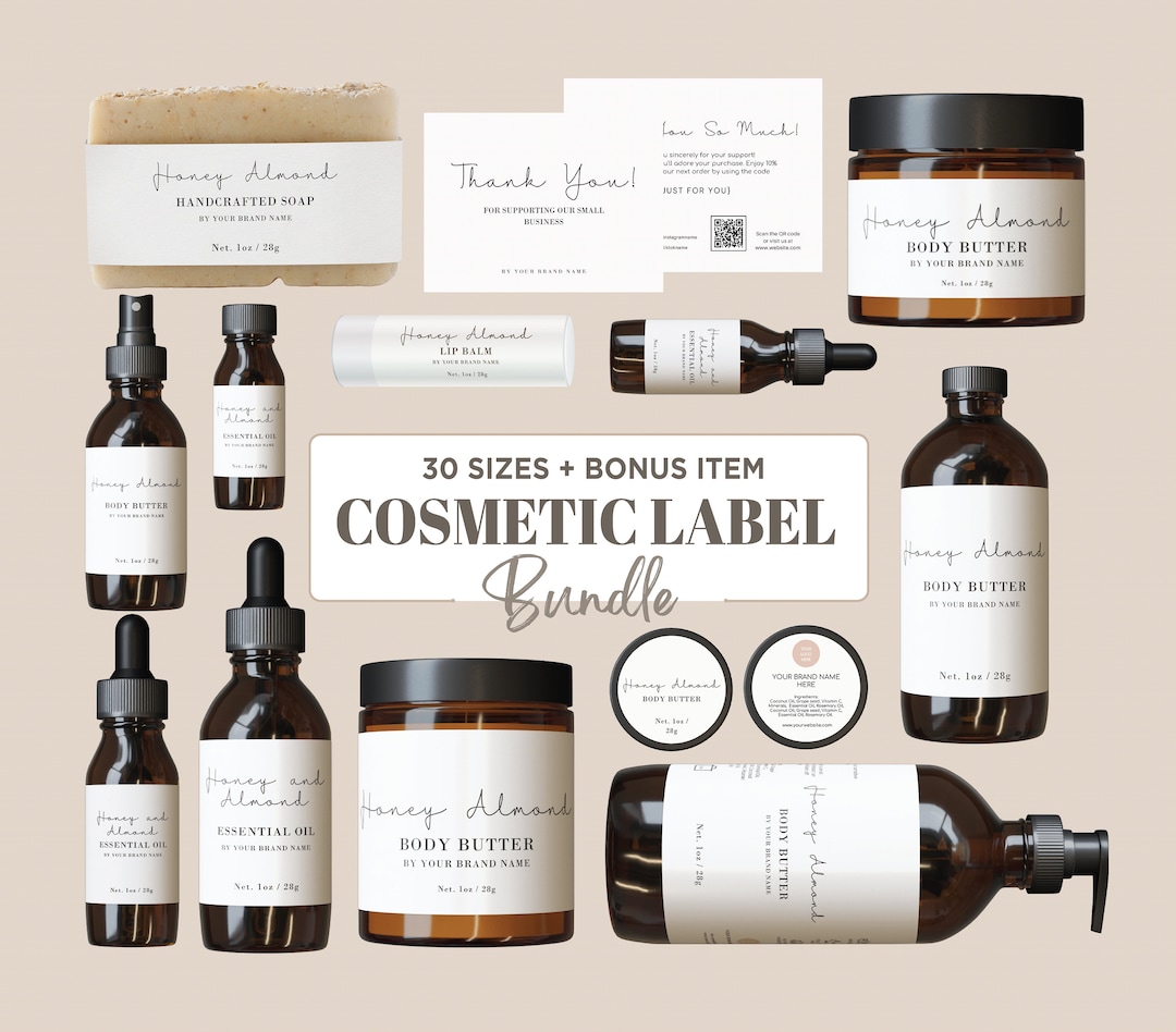 Luxury Cosmetic Label Editable Skincare Label Custom Skin Care Label