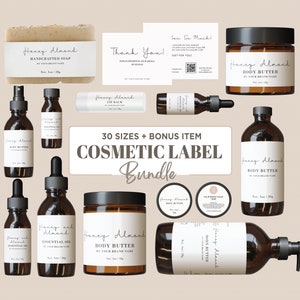 Luxury Cosmetic Label Editable Skincare Label Custom Skin Care Label Design Cosmetic Sticker Label For Bottle Canva Label Soap Bar Label DIY
