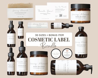 Luxury Cosmetic Label Editable Skincare Label Custom Skin Care Label Design Cosmetic Sticker Label For Bottle Canva Label Soap Bar Label DIY