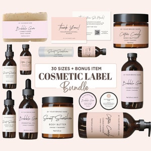 Cosmetic Branding Bundle Printable Cosmetic Label Template Body Butter Label Template Beauty Product Label Skincare Product Label Template