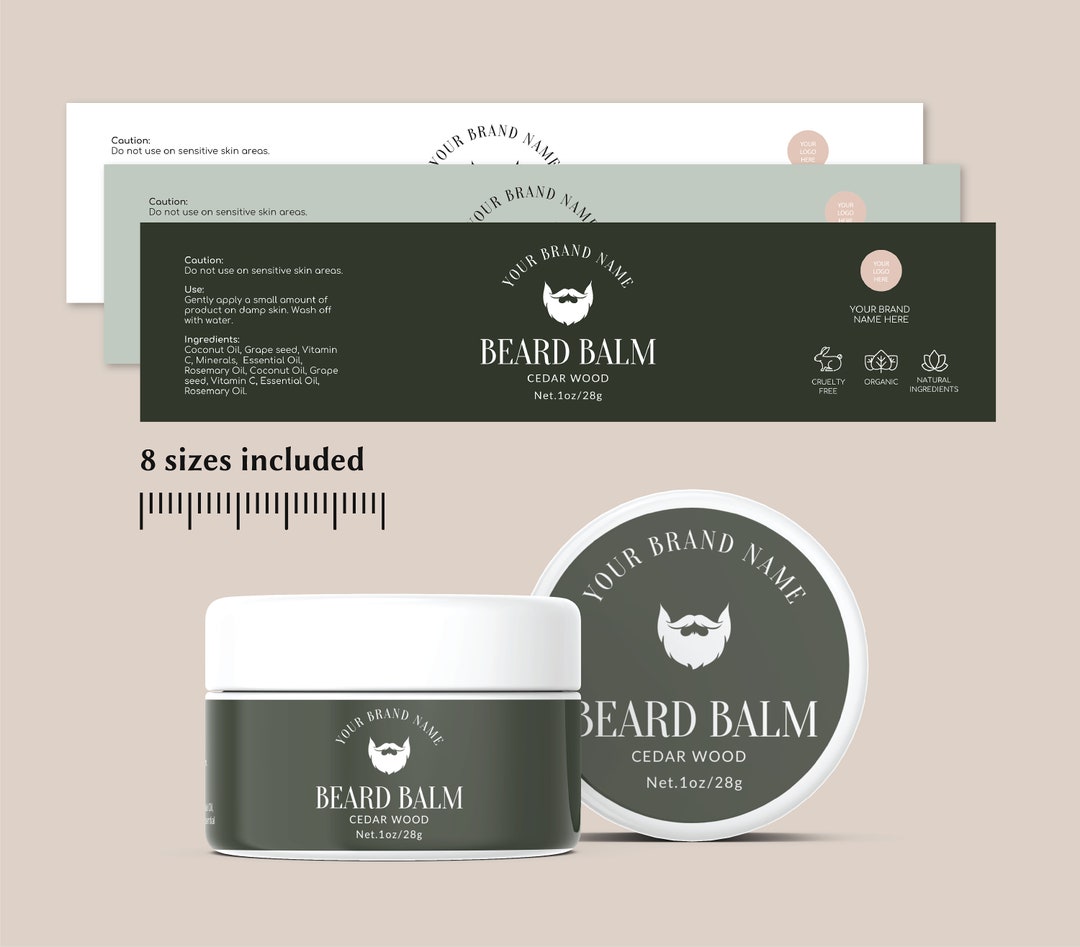 Beard Balm Label Template Beard Balm Jar Label Product Body Scrub Label