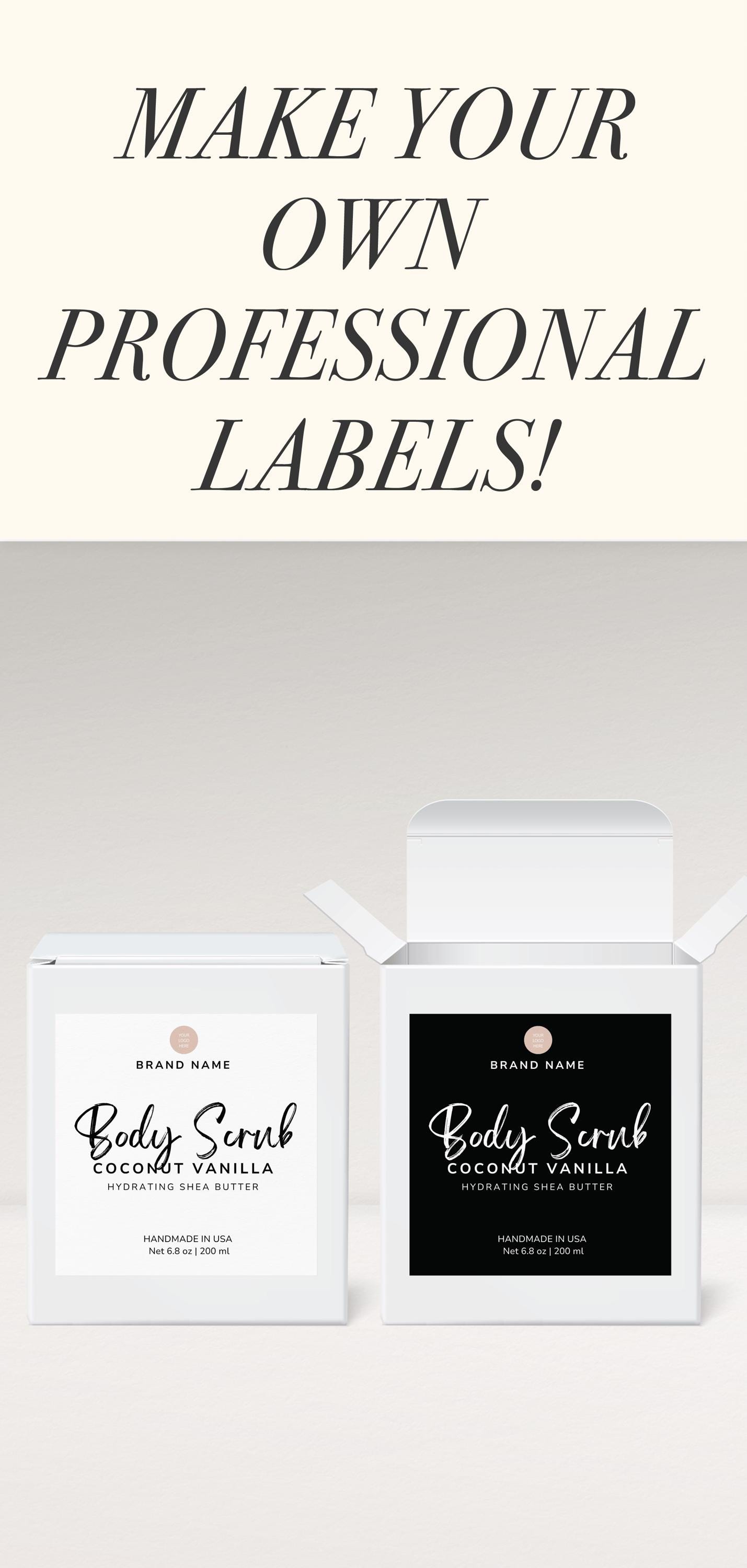Cosmetic Box Labels Box Label Sticker Custom Box Sticker Printable Label Cosmetic Box ...