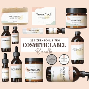 Product Label Template Cosmetic Label Sticker Cosmetic Label Template Skincare Label Body Butter Label Skin Care Label Custom Product Label