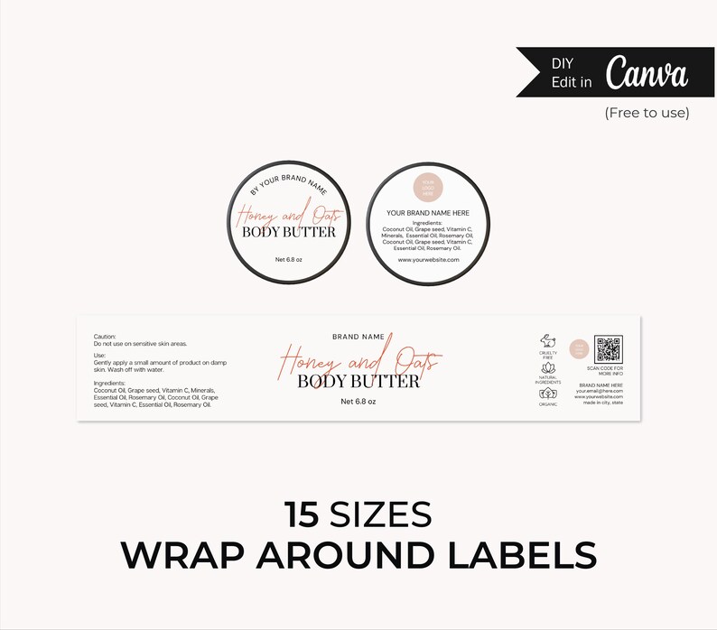 Body Scrub Label Body Butter Label Sugar Scrub Label Template Scrub