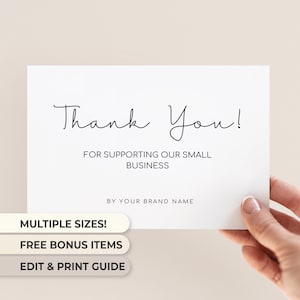 Minimalistic Thank You Card DIY Marketing Card Template Thank You Insert Card Thank You Packaging Card Product Package Insert DIY Thank You