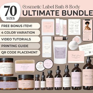 Stylish Product Label Template Cosmetic Label Sticker Skincare Label Canva Body Butter Label Design Skin Care Label Custom Beauty Label DIY
