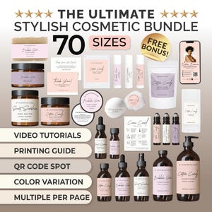 Stylish Product Label Template Cosmetic Label Sticker Skincare Label Canva Body Butter Label Design Skin Care Label Custom Beauty Label DIY