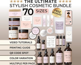 Stylish Product Label Template Cosmetic Label Sticker Skincare Label Canva Body Butter Label Design Skin Care Label Custom Beauty Label DIY
