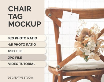 Chair Sign Mockup Reserved Seat Mockup Reserved Tag Mockup Seating Tag Mockup Wedding Chair Tag Mock up Seat Sign Mockup Wedding Stationary