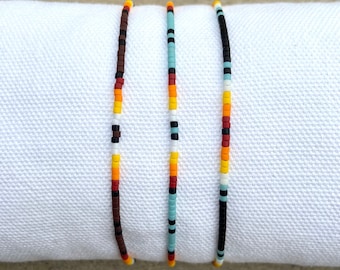 Western Beaded bracelets, western jewelry, Tribal bracelet, turquoise bead bracelet, delica dainty seed bead bracelet, tiny bead bracelet