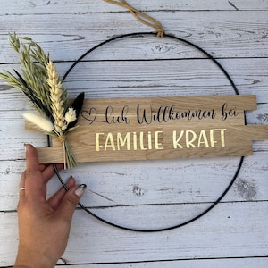 Door wreath | Door sign | Ring | Welcome | Family | Name tag | wreath | Dried flowers | Last name | Wedding gift | Dried flowers