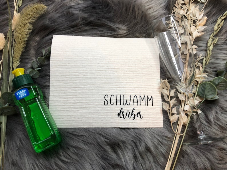 Schwammtuch mit Spruch Putzlappen für die Küche Spültuch Etsy.de