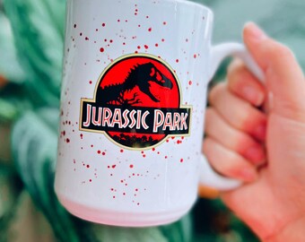 Jurassic Park Inspired 15 oz ceramic mug | Jurassic Park Fan | Dinosaur Mug