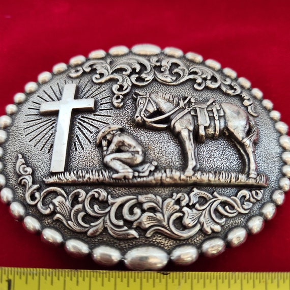 Nocona Youth Cowboy Prayer Silver Belt Buckle 37382 - Russell's Western  Wear, Inc.