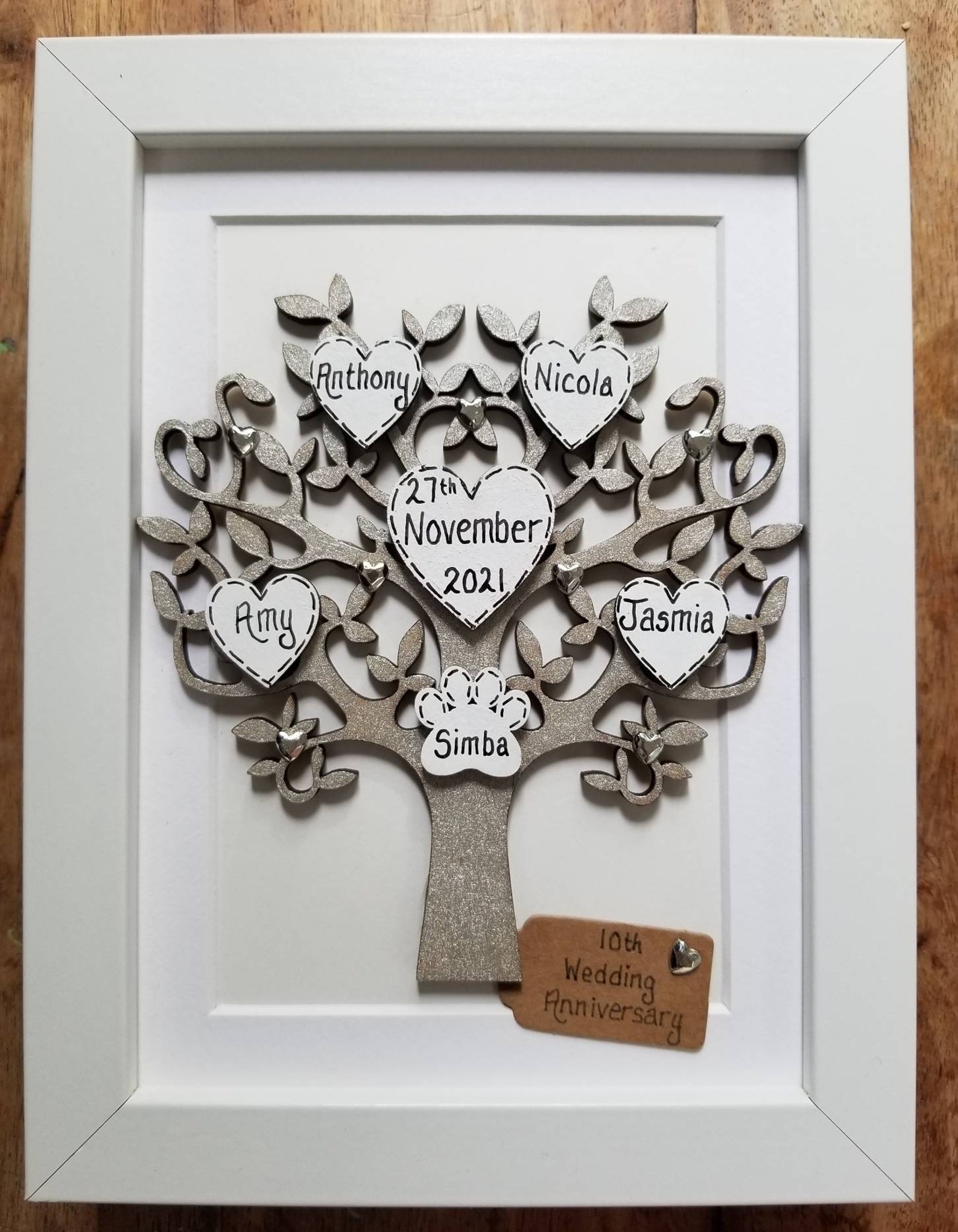 Tin Wedding Anniversary Gift 10th Anniversary Personalised Picture