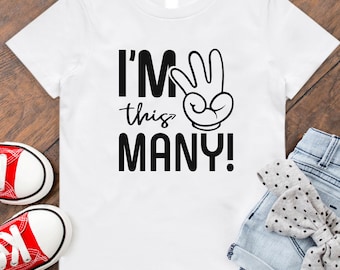 3rd Birthday SVG: &quot;I&#39;m This Many&quot; Hand Sign Design (Digital Download)