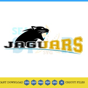 SVG del equipo Jaguars: emblema del juego, espíritu escolar (imágenes prediseñadas digitales)