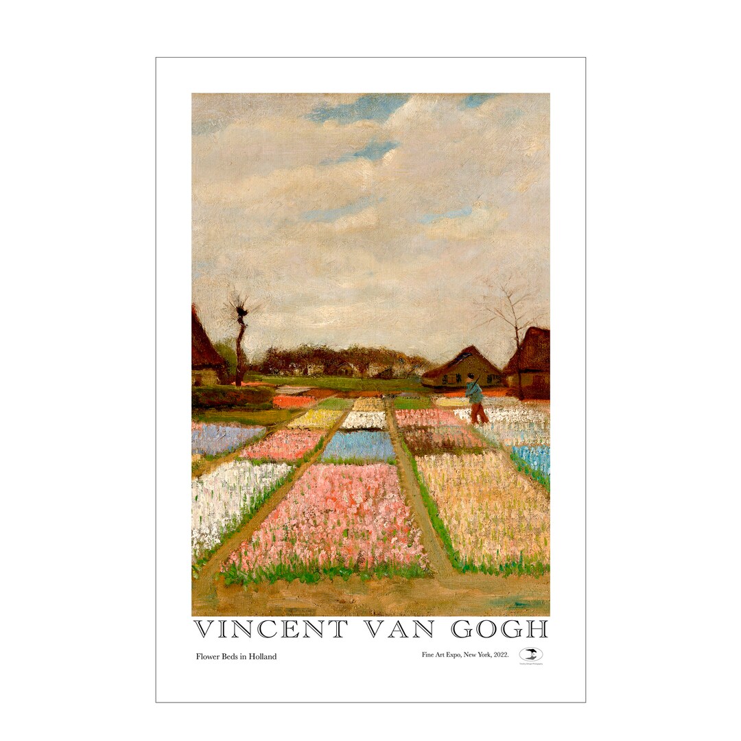 Vincent Van Gogh Flower Beds in Holland Art Museum Style Posters 5 Files/5 Sizes Digital