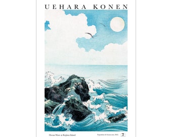Uehara Konen – Ocean Wave at Kajima Island - Art Museum Style Posters - 5 files/5 sizes - Digital Download
