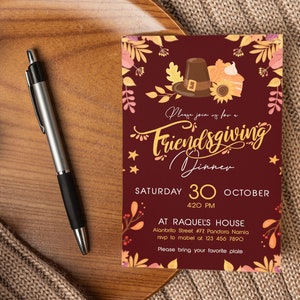Friendsgiving Invitation, Friendsgiving invite, Friendsgiving party, Friendsgiving Christmas