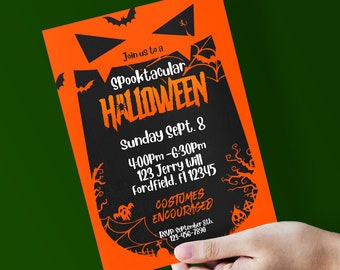 Halloween Invite, Halloween party, Halloween invitation