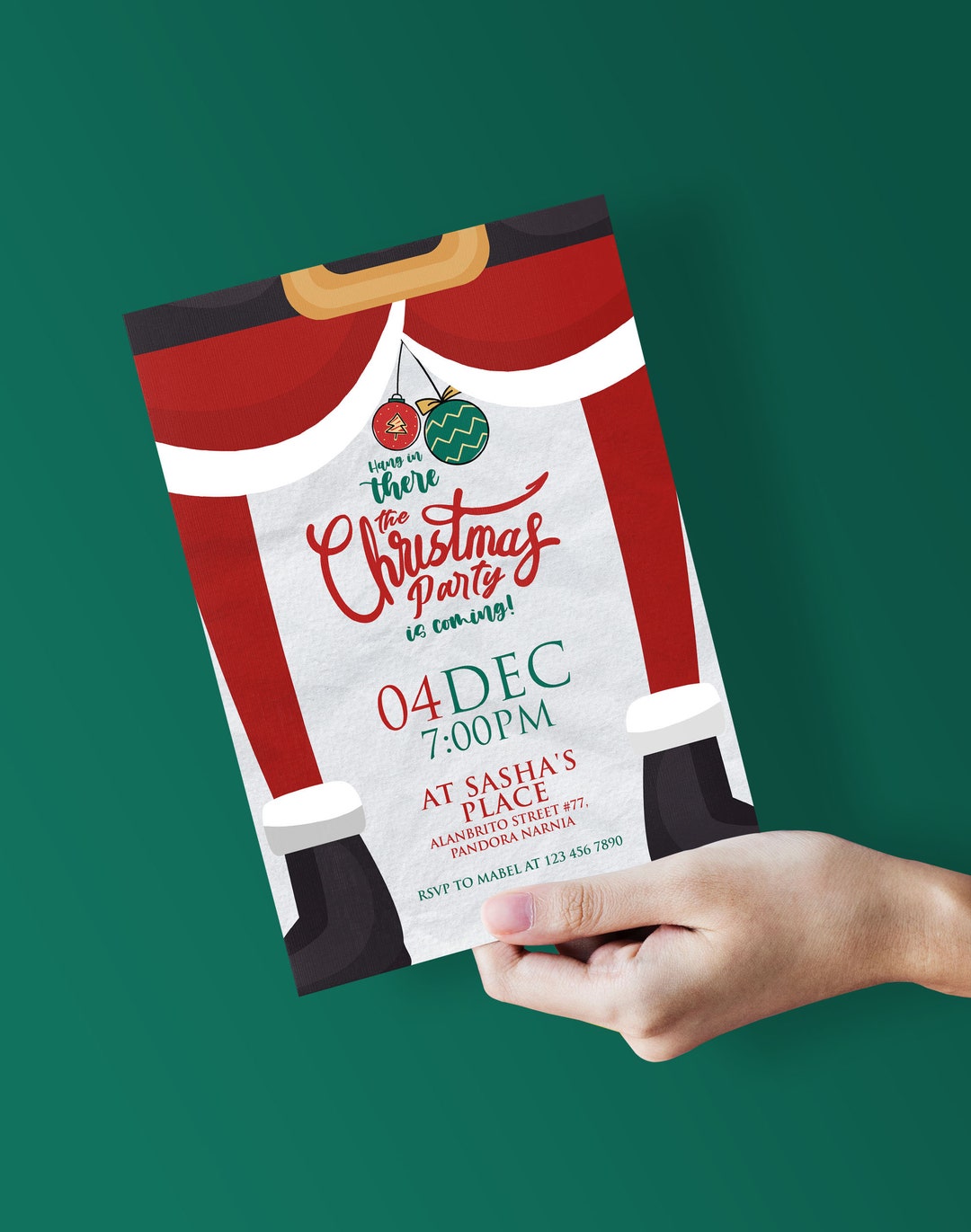 Christmas Party Invitation Christmas Invite Xmas Invite Etsy Israel