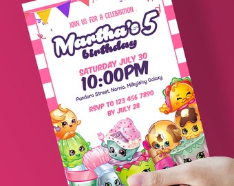 Shopkins Invitation, Shopkins Birthday Invitation, Shopkins Party, Shopkin Invite, Shopkins Printable, Shopkins Birthday Party,