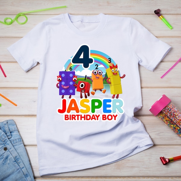 Numberblocks T Shirt , Design File only , Print at home,Personalized Iron on transfer